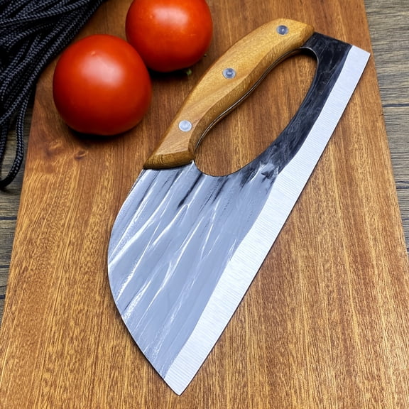 New Kitchen Knife, Easy-to-use Forged Knife, Meat Cleaver. Wooden Handle. Ergonomic Design, Comfortable to Hold for Long Periods, Simple And Easy to Use. A Gift for Mom And Wife.