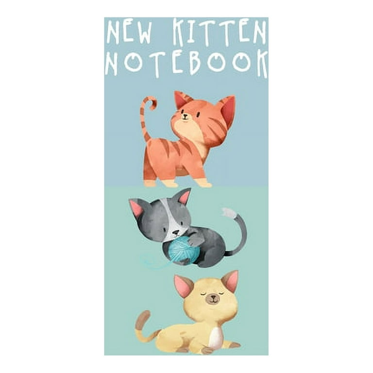 Gray and White Cat Notebook, Stocking Stuffer for Cat Lovers