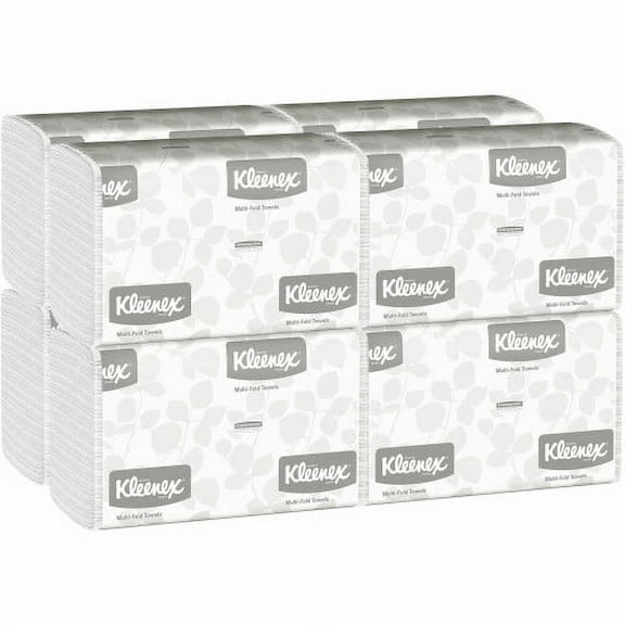 New Kleenex Multi-Fold Paper Towels, Convenience, 9.2 x 9.4, White, 150/Pack, 8 Packs/Carton