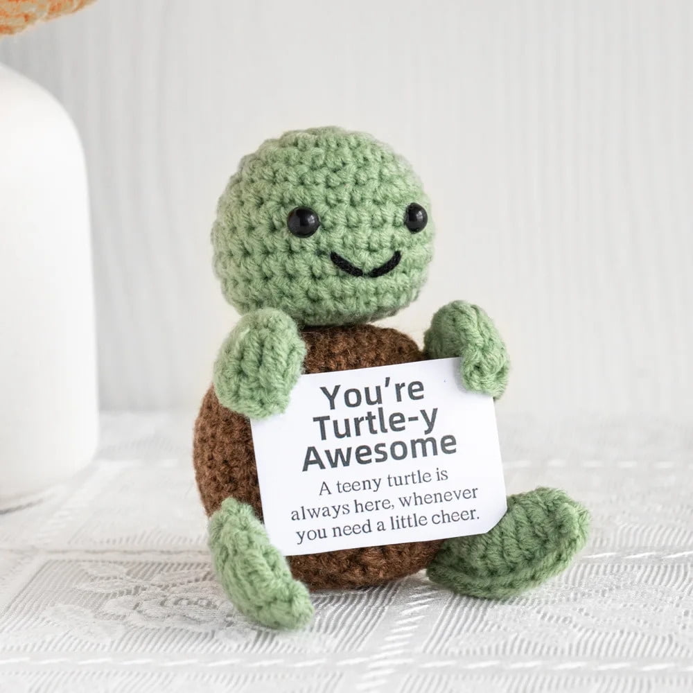 New Knitted Positive Turtle Doll Handmade Emotional Support Positive ...