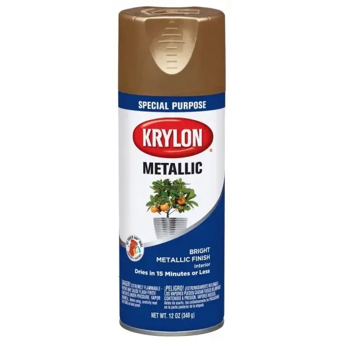 New Krylon 1708 Metallic Spray Paint Brass Metallic 11 Ounce