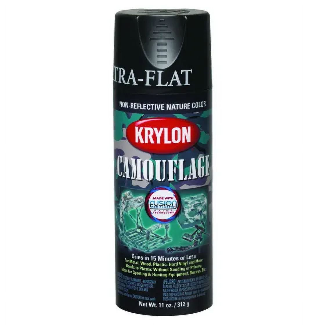 New Krylon 4290 Black Flat Camo Spray Paint 11 Ounce