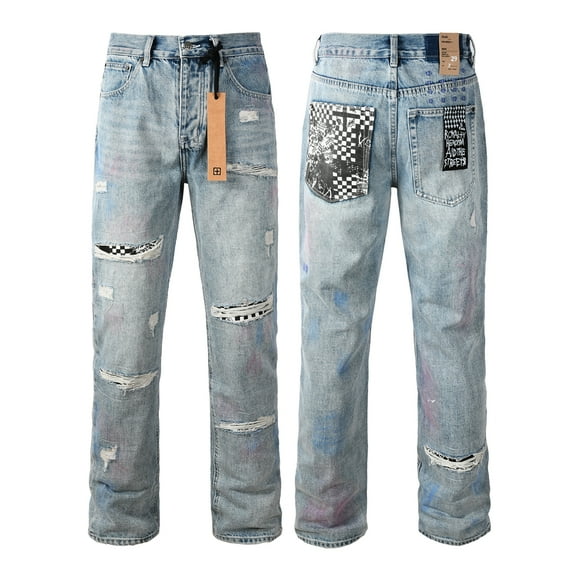 New Ksubi Jeans Men's 2025 New Fashion Trend High Quality Jeans Slim Fit Stretch Jeans for Men