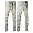 thumbnail image 1 of New Ksubi Men's Jeans 2025 Casual Comfort Holes Fashionable Straight Skinny Slim Fit Jeans, 1 of 10