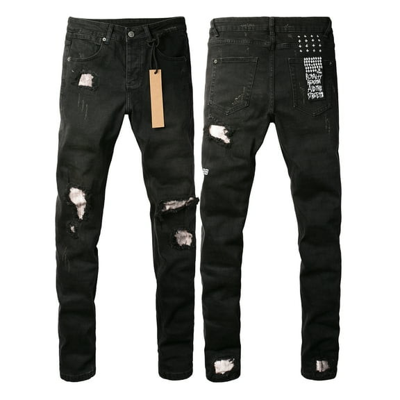 New Ksubi Men's Jeans Slim Fit Stretch Jeans Straight Skinny Denim Pants for Men Fashion Streetwear Biker Motocycle Holes Pants