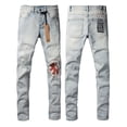 thumbnail image 1 of New Ksubis Jeans for Men's Casual Stylish Straight Slim Fit Jeans Streetwear Slim Fit Stretch Jeans Baggy Ripped Straight Skinny Denim Pants Size 28, 1 of 9