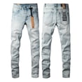 thumbnail image 1 of New Ksubis Jeans for Men's Casual Stylish Straight Slim Fit Jeans Streetwear Slim Fit Stretch Jeans Baggy Ripped Straight Skinny Denim Pants Size 30, 1 of 8