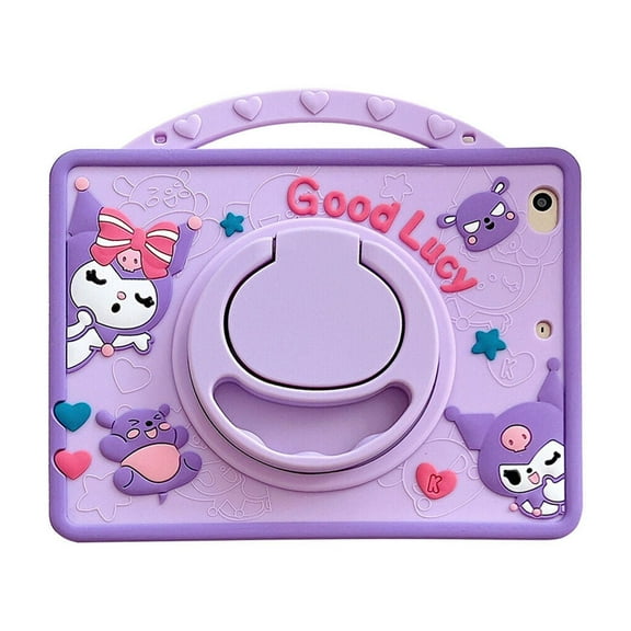 New Kuromi Anti-fall Tablet Protective Case, Lanyard Shockproof Protective Case, For iPad 10/9/8/7/6/5th Gen 10.2 Mini 1/2/3/4 Air Pro 12.9"