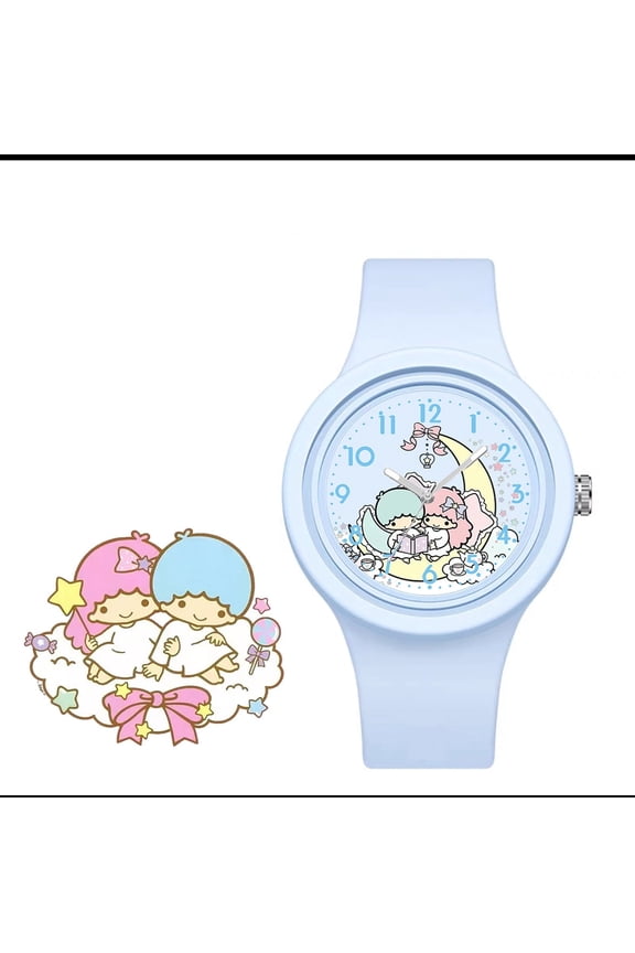 New Kuromi Big ear dog cartoon silicone round high-quality skin cute watch