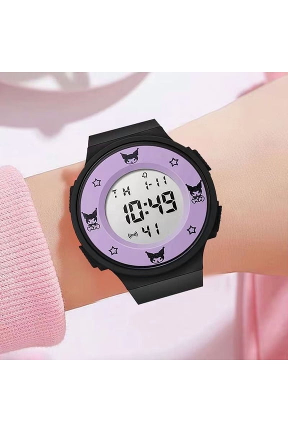 New Kuromi Cartoon LED Cute Creative Sports Electronic Watch Multi-functional Digital Watch