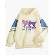YILANGJIASHANGMAO New Kuromi Sweater Kawaii Sanrio Japanese Autumn Student Cartoon Print Hoodie Couple Clothing Children's Birthday Gift