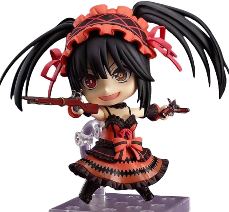 New Kurumi Figure, Fighting Movale Q Version Tokisaki Kurumi Movable Action Figure 10cm/3.9inch Anime Model PVC Character Statue Collection Gift