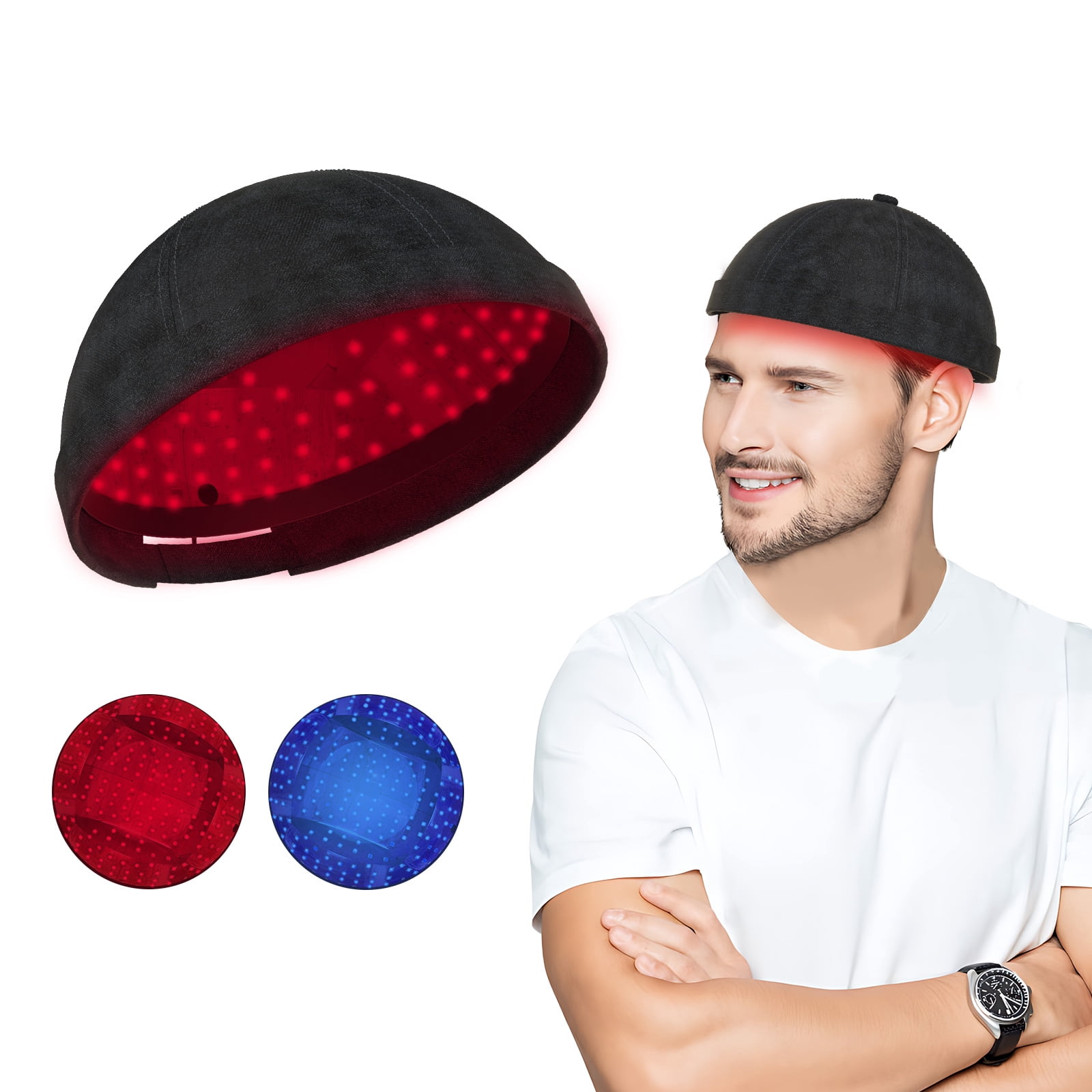 New LED Cap Device- 118 Laser Probes For Fuller-Looking Hair & Scalp Vitality for Men & Women,Two Modes of Red Light and Blue Light