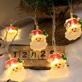 thumbnail image 1 of New LED Christmas String Lights, Solar USB Battery Box, Penguin Snowman Santa Shape Decorative Lights ([Always On Battery Model] 3 Meters 20 Lights, Santa Head), 1 of 5