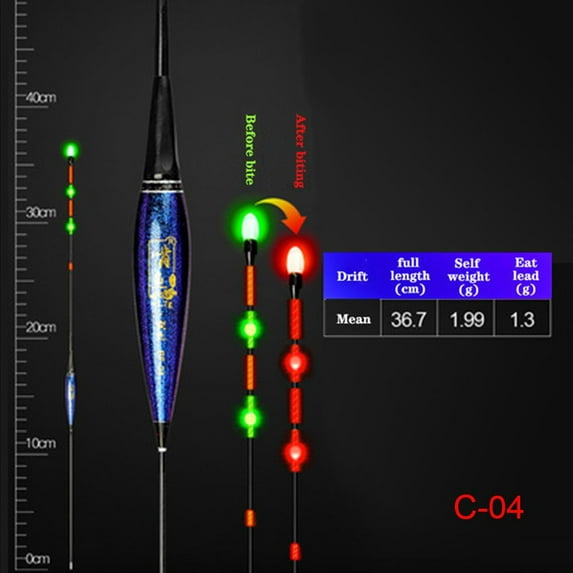 New LED Light Color Change Electronic Indicator Fishing Lure Light Stick Floats Bite Alarm Floats Bobbers C-04