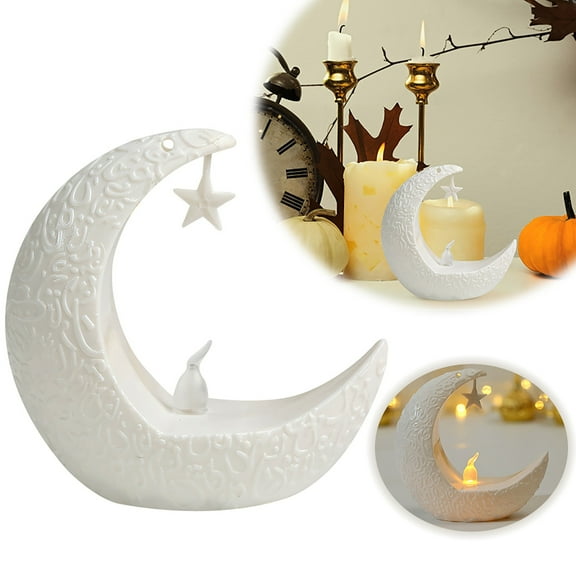 New LED Retro Middle Wind Light Decoration Atmosphere Electronic Candle Light Star Moon Candlestick