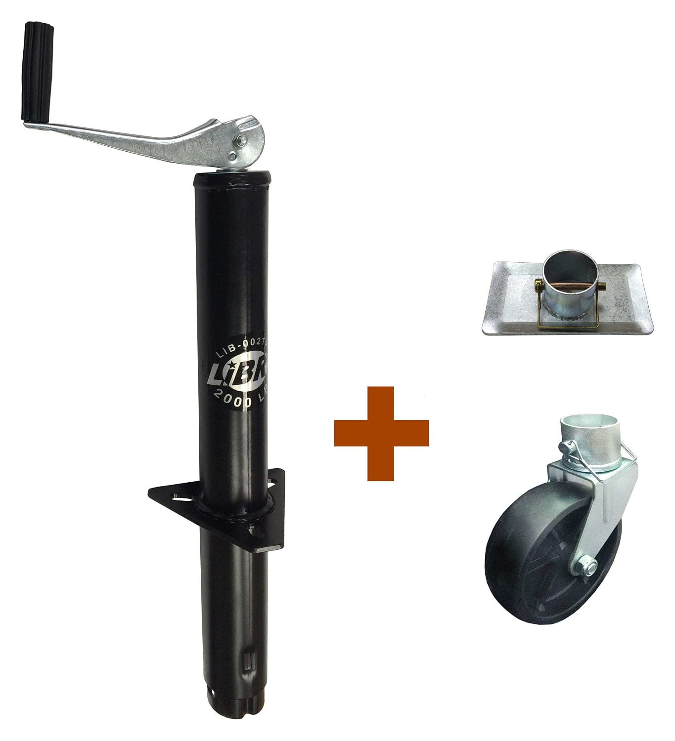 New LIBRA 2000 lbs A Frame Topwind Trailer Jack with Foot Plate & 6" Caster Wheel