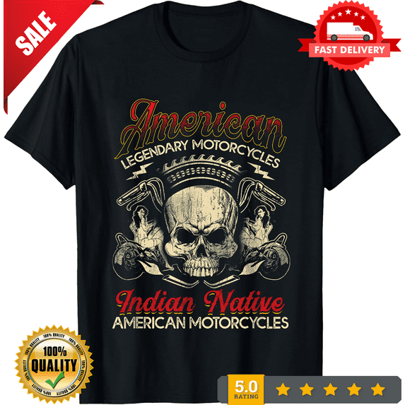 New LIMITED Retro Vintage American Motorcycle Indian for Old Biker T-Shirt, LIMITED EDITION-TH70805