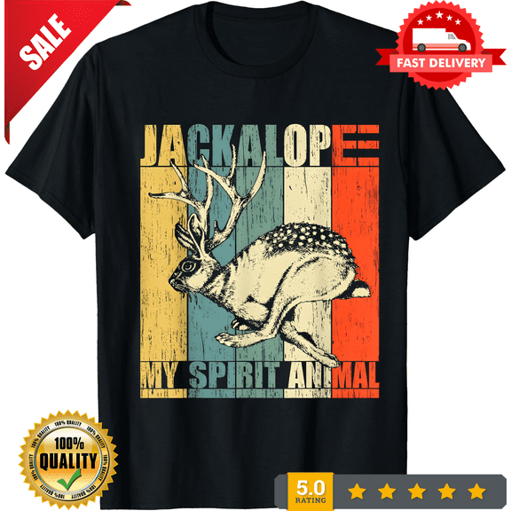 New LIMITED Vintage Jackalope, My Spirit Animal Gift Idea T-Shirt Size S-5XL, LIMITED EDITION-TH65017
