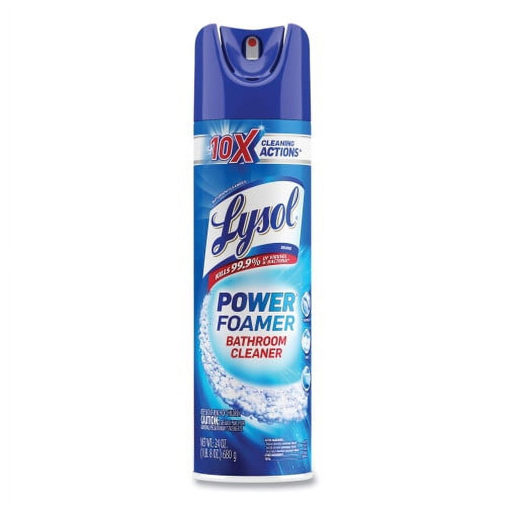 New LYSOL Brand Power Foam Bathroom Cleaner, 24 oz Aerosol Spray
