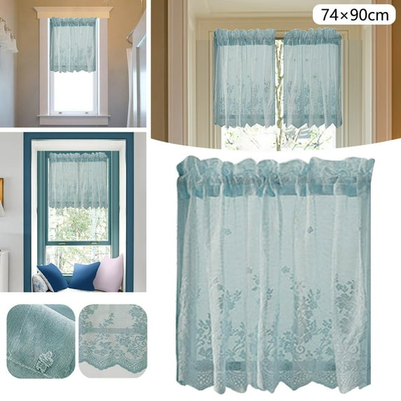 New Lace Floral Lace Curtains Kitchen Coffee Curtains Bedroom Rod Curtain Lace Short Curtains Vintage Floral Lace Tier Curtains Cafe Curtains for Small Kitchen Window Bathroom Cabinet Curtain 35 X 29