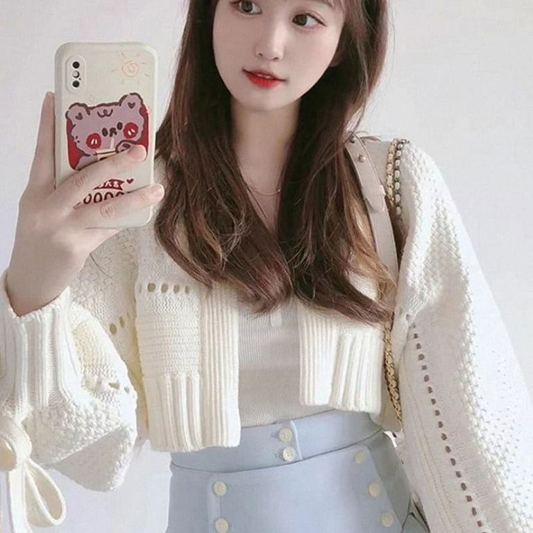 Simple Long Sleeve Solid Color Lace-Up Sweater Simple Long Sleeve Solid Color Lace-Up Sweater