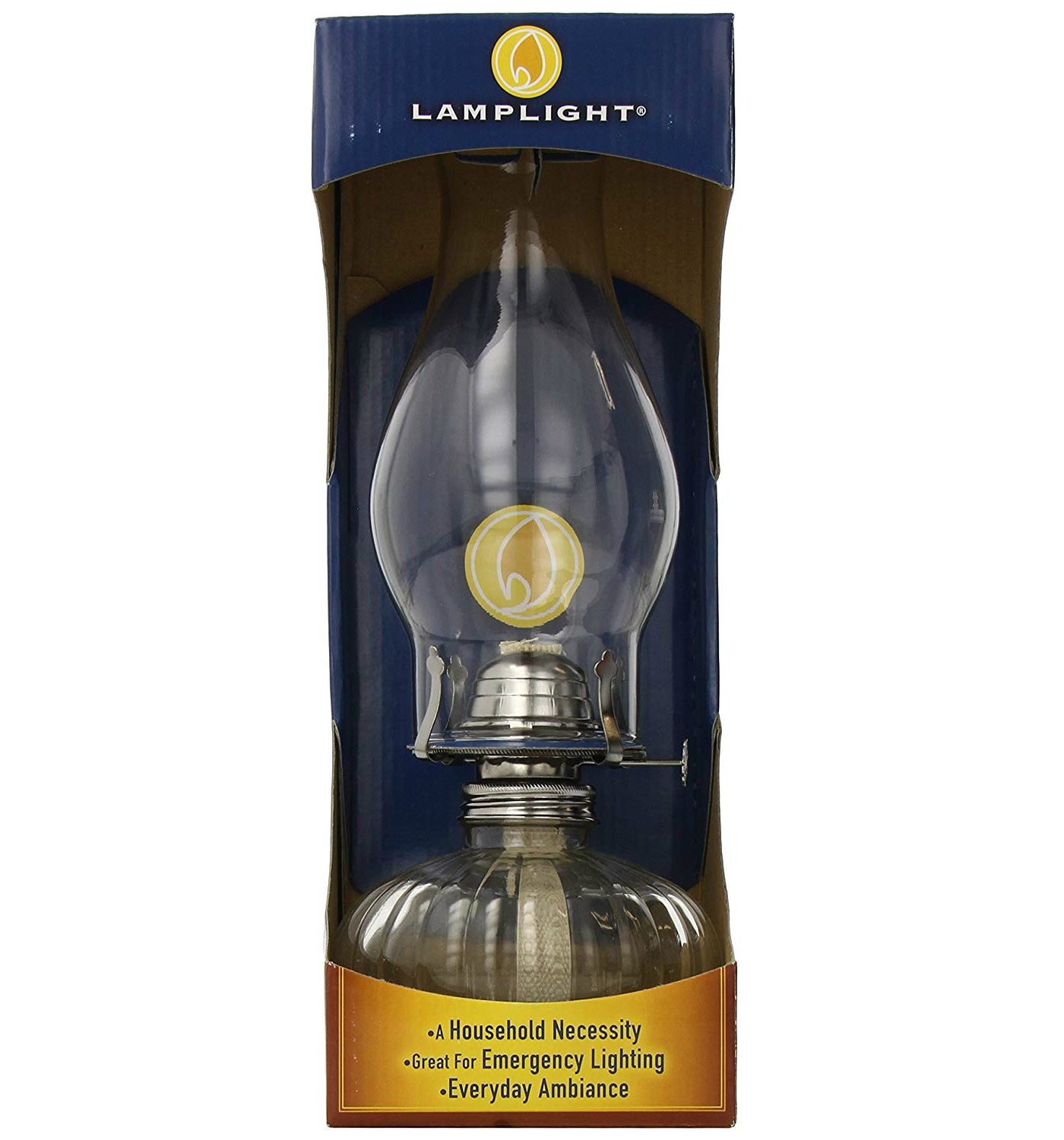 New Lamplight 330 Ellipse Oil Lamp, Clear Glass Optic Base