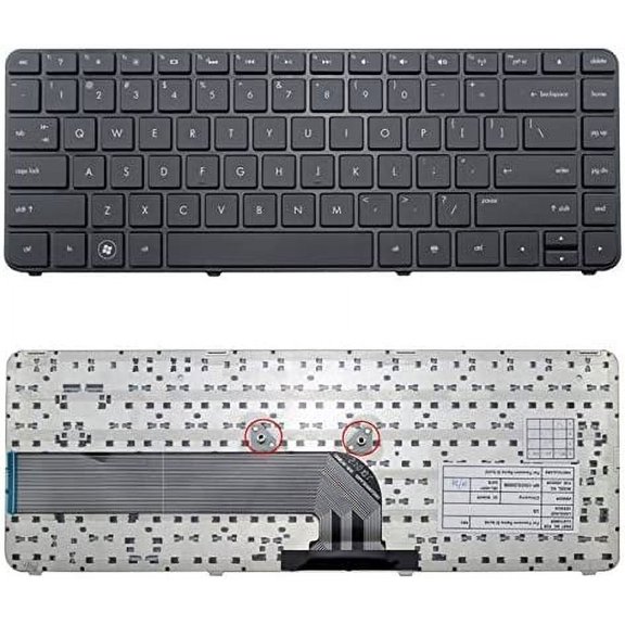 New Laptop Keyboard (with Frame) Replacement for HP PN: 669070-001 671180-001 55011FC00-515-G1 SG-47100-XUA 6037B0060201 669069-001 90.4QC07.S01 US Black Color