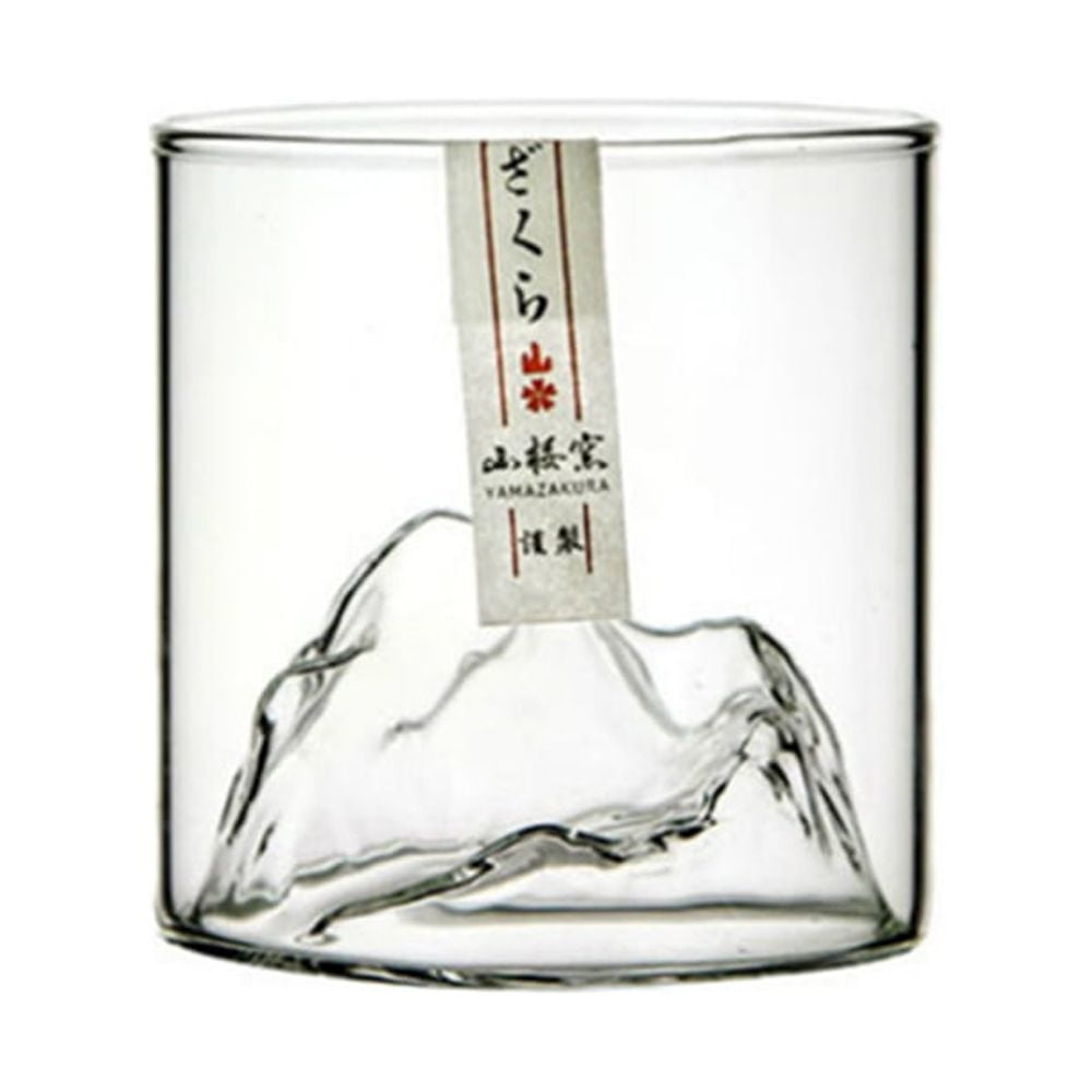 High End 7oz Whiskey Glass Cup with Wooden Base Japanese Style