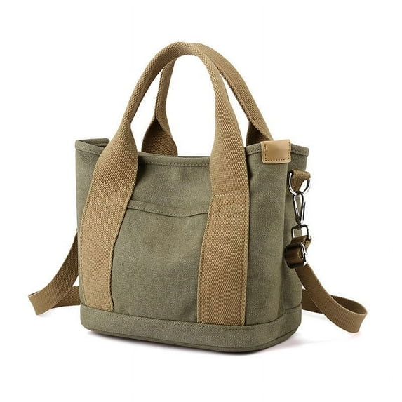 New Large Capacity Multi-Pocket Handbag Women's Canvas Tote Purses Crossbody Bag Vintage Tote Bags for School