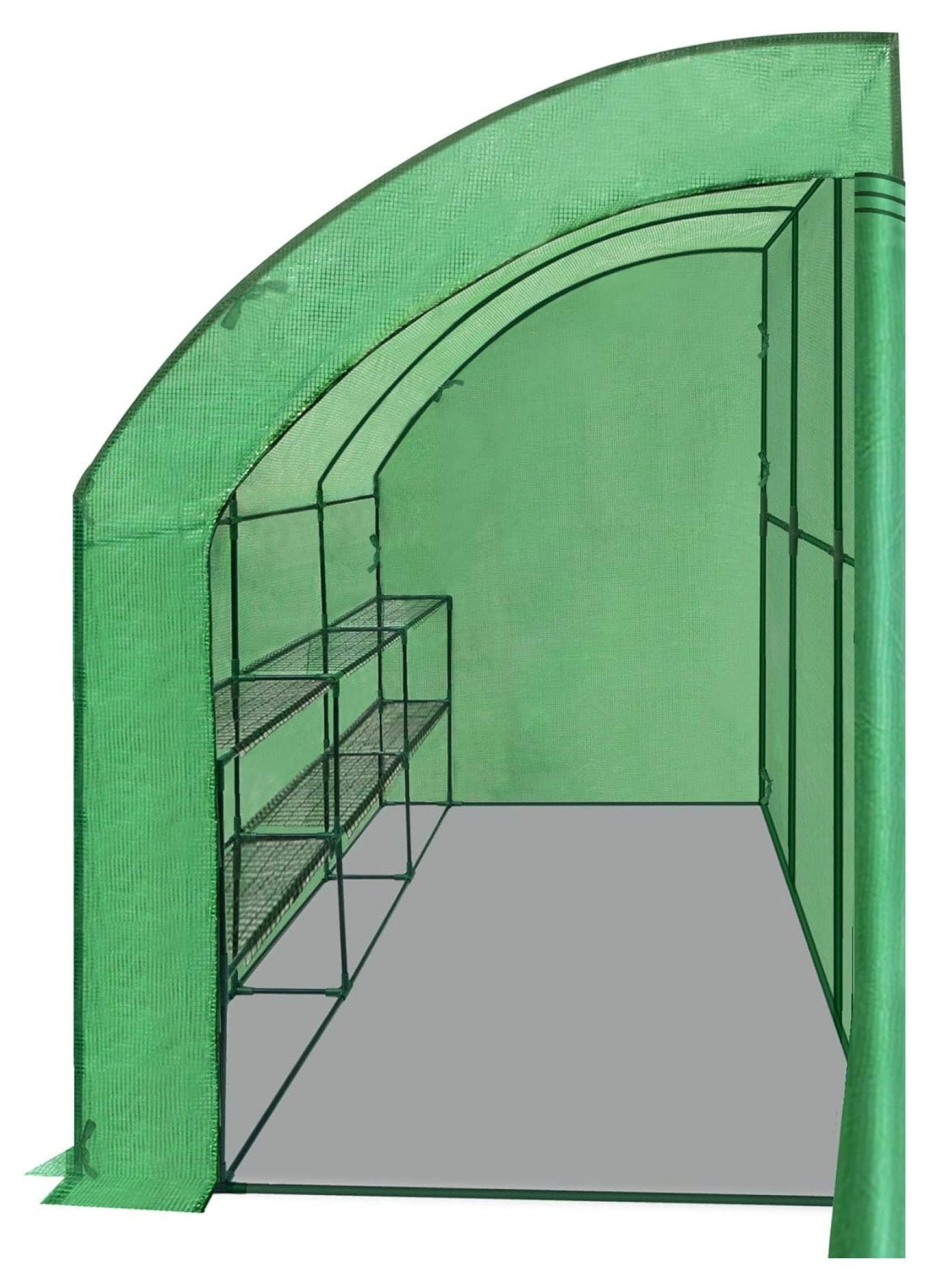 New Large Lean to Walk-in Wall Mounted Greenhouse 10x5x7'H w 3 Tiers/6 ...