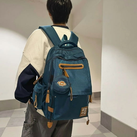 New Large-capacity Backpack Middle School Students Schoolbag,Khaki
