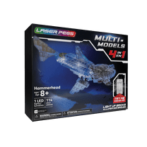New Laser Pegs Light-Up 4-In-1 Hammerhead Shark MultiModel Building Set 52011