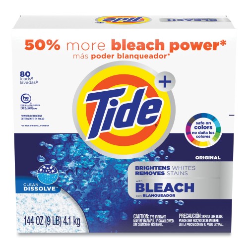New Laundry Detergent with Bleach, Tide Original Scent, Powder, 144 oz