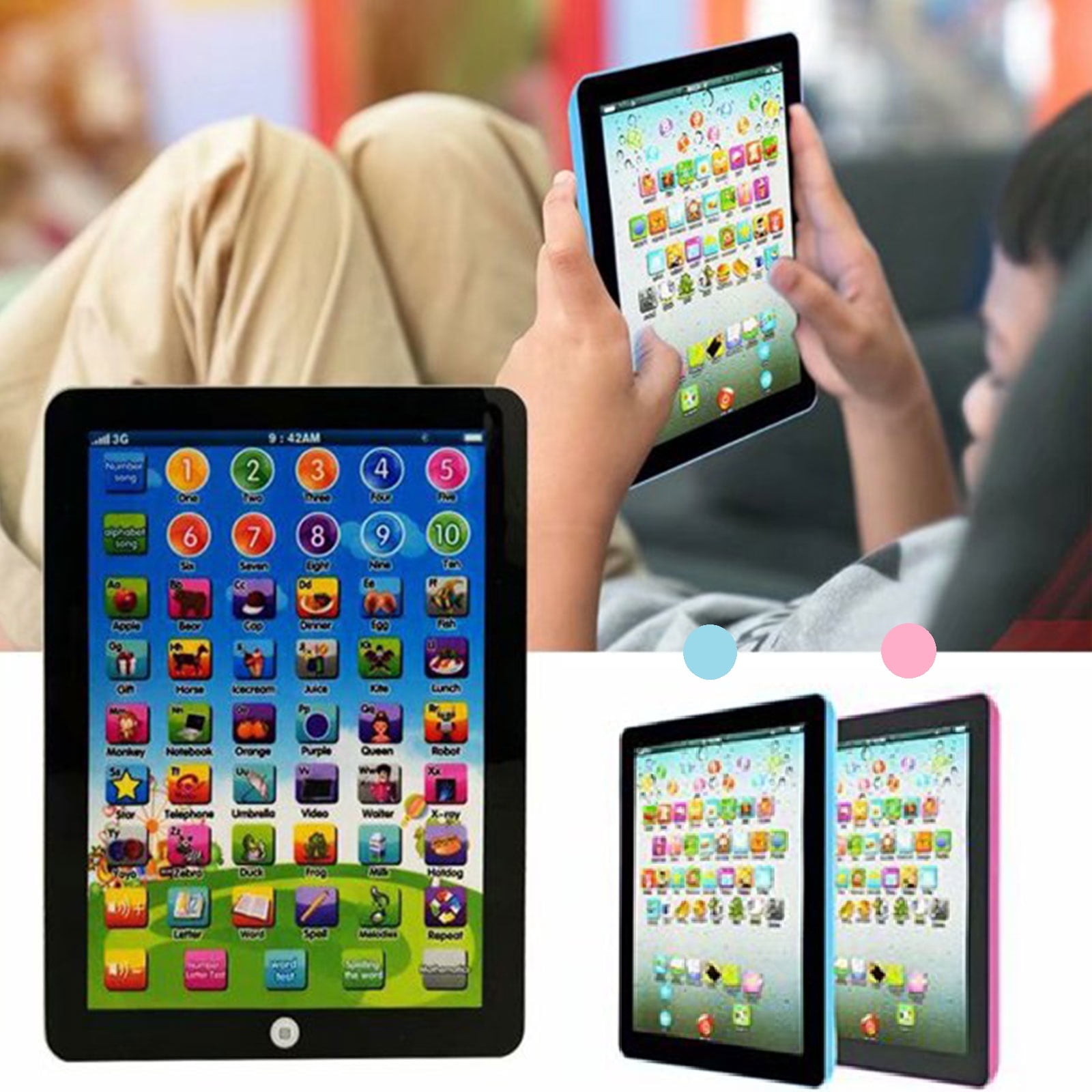 Learning Pad Tablet for Kids 3 8 Educational Toy with ABC Words Numbers Colors Music Walmart