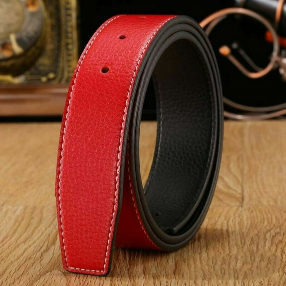 New Leather No Buckle For H 38mm Replacement Belt Men's Strap Straps