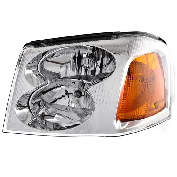 Left Driver Side Headlight Assembly Compatible with 2002-2009 GMC Envoy Sle Sport Utility Envoy Slt Sport Utility Halogen Clear Lens OEM 15866071 Direct Fit Replacement DOT Compliant
