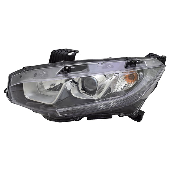 New Left Halogen Headlight Compatible With Honda Civic Lx Coupe Sedan 1.5L 2019 2020 By Part Number 33150Tega31