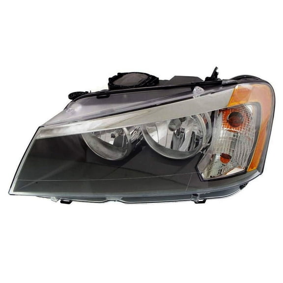 OEM Grade Headlight Assembly Left Driver Side Compatible with 2011-2014 BMW X3 Sport Utility Halogen H7 Clear Lens OEM 63-11-7-222-025 Direct Fit Replacement Polycarbonate UV Coated