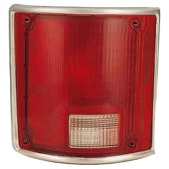 New Left Driver Side Tail Light Lens Compatible with 1979-1986 Chevrolet C1500 Custom Deluxe Pickup Truck Halogen Red Clear Plastic Lens GM2806901 5965771