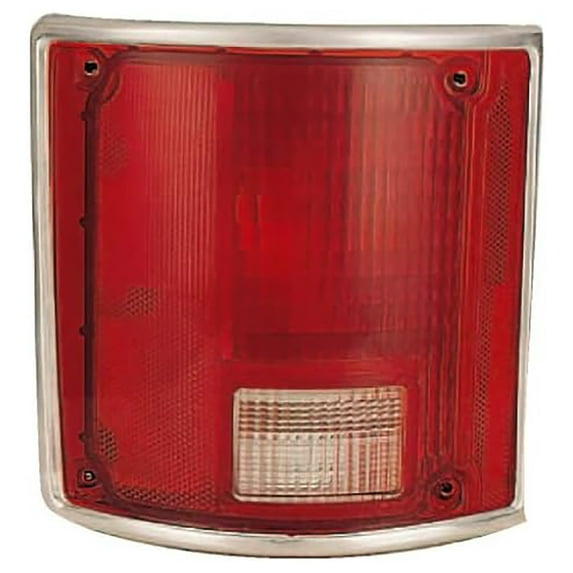 Left Driver Side Tail Light Lens Compatible with GMC C3500 Base/High Sierra 1979-1986 4.1L 4.8L 5.0L Base High Sierra Crew Cab Pickup Halogen Red Clear Plastic Housing 5965771 GM2806901