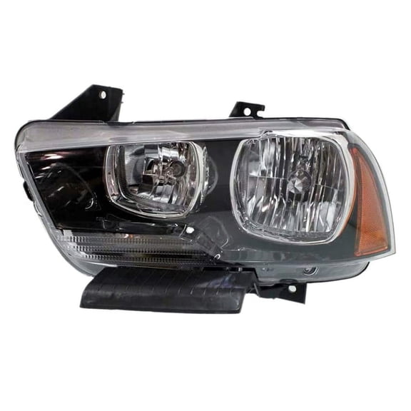 Left Driver Headlight Assembly Compatible with 2011-2014 Dodge Charger R/T Road Track Max Daytona Sedan 5.7L HEMI OHV V8 370HP Halogen Bulb Included 57010411AF CH2502203