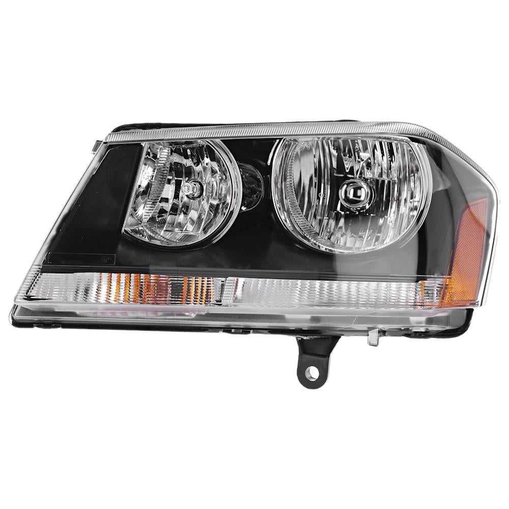 DOT Certified Headlights Pair Of Black Headlights For 2008-2014 Dodge Avenger RT - Left & Right Set (Halogen, Bulbs Not Included) Conjunto De Faros Delanteros - Foto 3