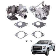 2PCS Twin Turbocharger Assembly Left & Right Fit for Ford F-150 2.7L EcoBoost 2015-2017 Replace FL3Z-6K682-A JT4Z-6K682-B