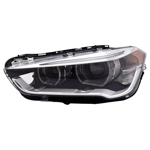 Right Passenger Side Head Light Assembly Compatible with 2017-2019 BMW X1 Sdrive28I Sport Utility 2.0L X1 Xdrive28I Sport Utility 2.0L LED Clear Lens Direct Fit Replacement New