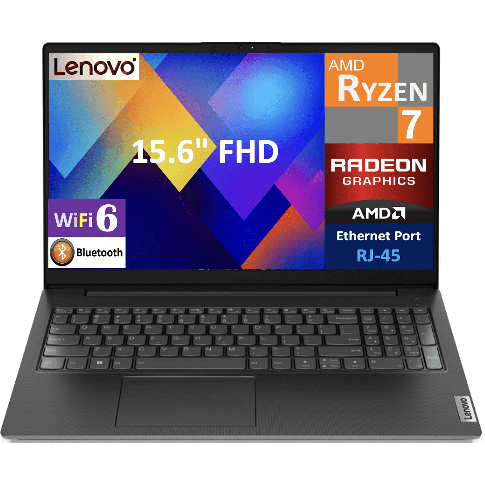 New Lenovo V15 Laptop 15.6in FHD Display ,AMD Ryzen 7 7730U, 40GB DDR4, 2TB SSD, AMD Radeon, WiFi , Webcam, Bluetooth , Windows 11 Pro