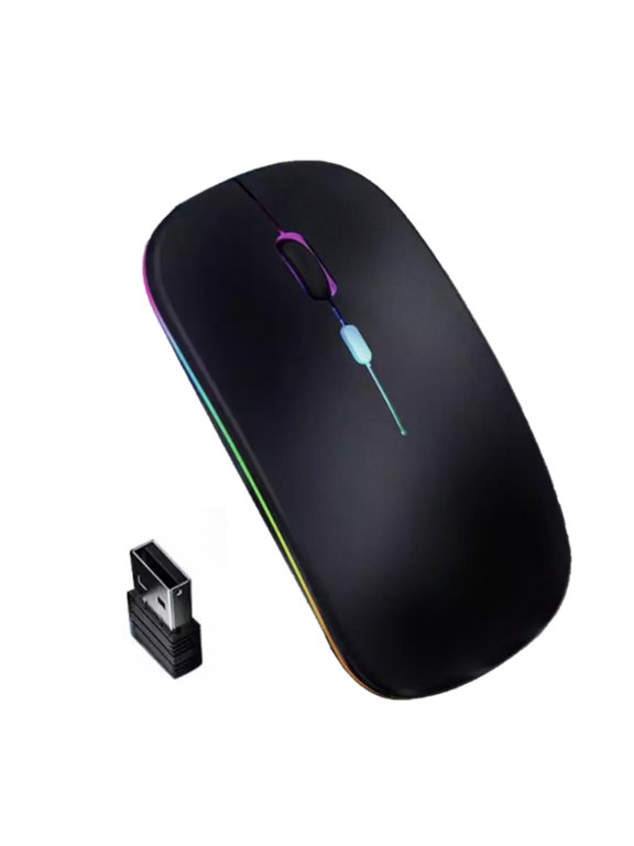 Wireless Mouse with Dual Connection, 3 Adjustable DPI, Quiet Clicks, Long Battery Life, Ergonomic Design for Comfort and Efficiency