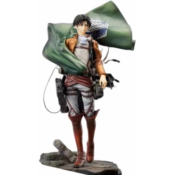New Levi Ackerman Figure Standing Green Cloak Levi Ackerman Action Figures 26cm/10.2inch Anime Character Statue Model Decoration Gifts