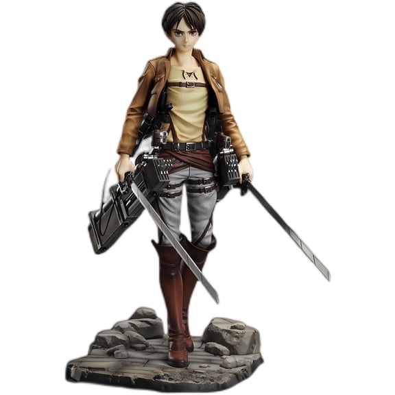 New Levi Ackermann, Eren Jaeger Figure Statue 26cm/10.2inch Action Figures Cartoon Character PVC Model Toys Anime Collection Decoration Gift (Eren Jaeger)