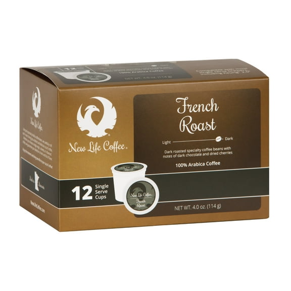 New Life Coffee French Roast Single Serve Cups, 12 ct. Box